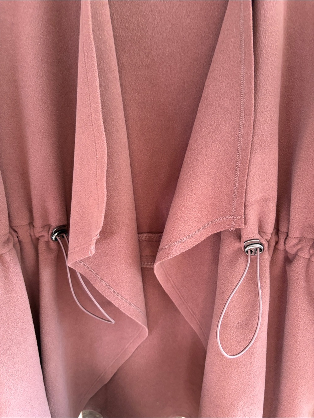 Doe & Rae Rust Mauve Open Front Drawstring Jacket - Picture 3 of 6